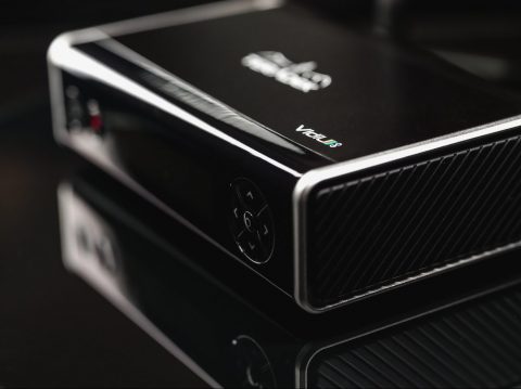 black and gray portable speaker