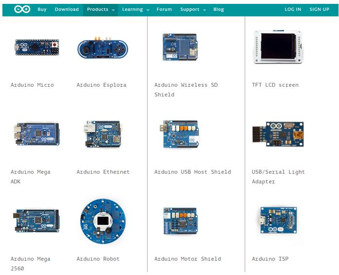 各式各樣Arduino控制板與擴充板