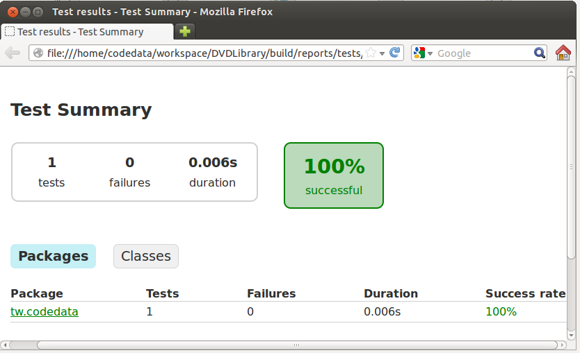 Gradle 產生的測試報表