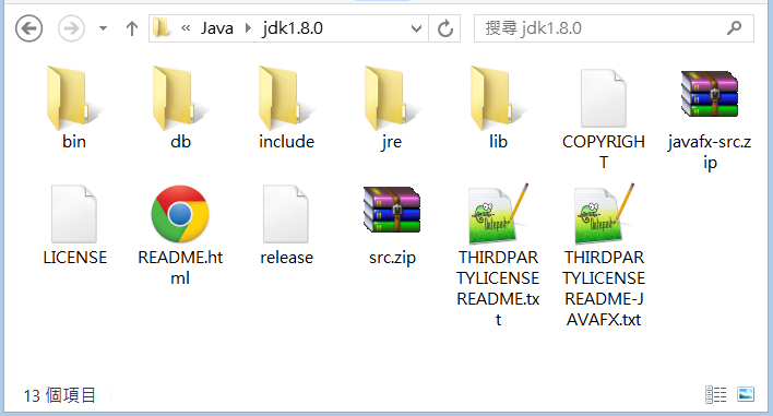 JDK 安裝目錄