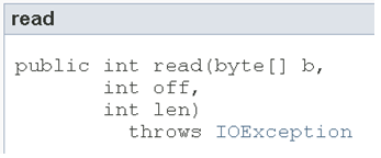 read()宣告會拋出IOException